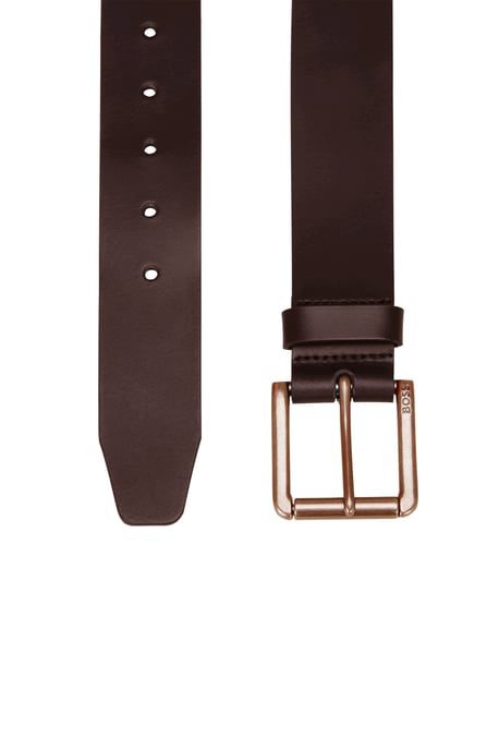 Boss Black Joris -sz40 Leather Belt Dark Brown