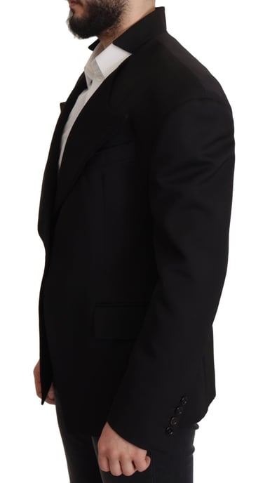 Dolce & Gabbana Schwarze Wolle Einreiher Herren Blazer - Image 4