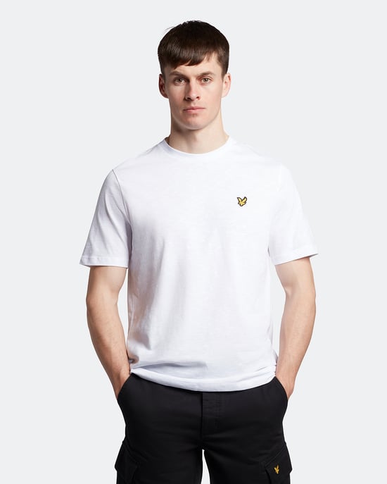 Lyle & Scott Chunky Slub T-Shirt in Weiß - Image 1