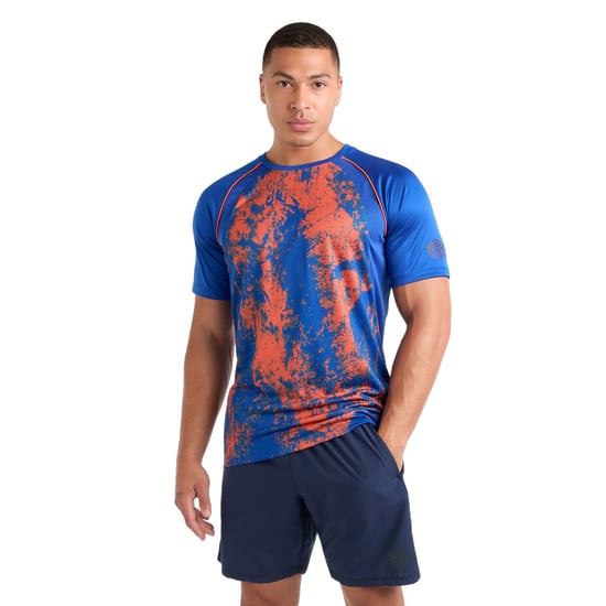 Umbro Mens Pro Elite Graphic Print Training Jersey (Deep Surf/Vermillion Orange)