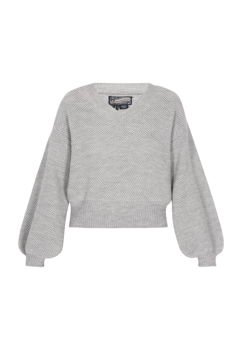 Dreimaster Pullover Damen Grau Melange - Image 1