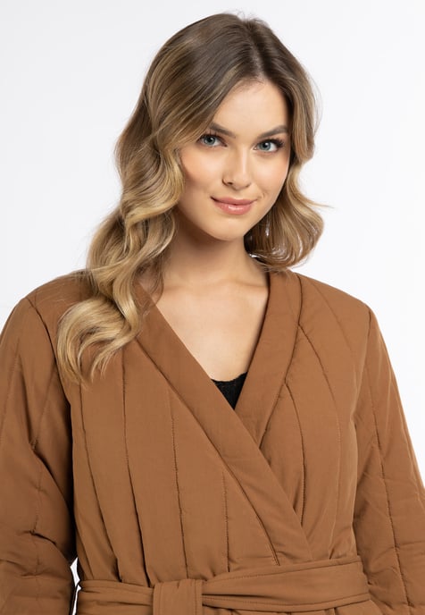 Dreimaster Baumwolljacke mit leichter Wattierung Damen Kamel - Image 3