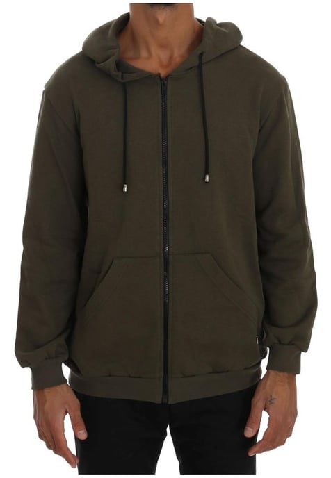 Daniele Alessandrini Herren Grüner Zip-Hoodie aus Baumwolle - Image 1