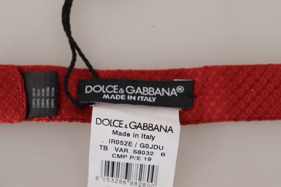 Dolce & Gabbana Rot 100% Seide Verstellbarer Hals Papillon Herrenfliege - Image 4