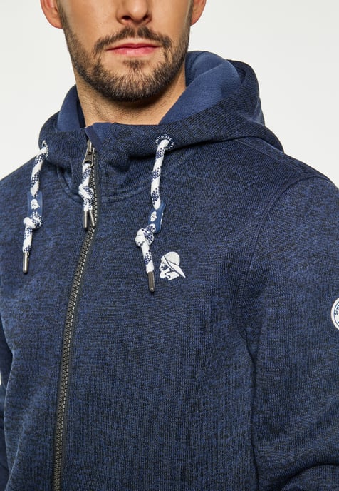 Schmuddelwedda Strickfleeceblouson Herren Meeresmelange - Image 5