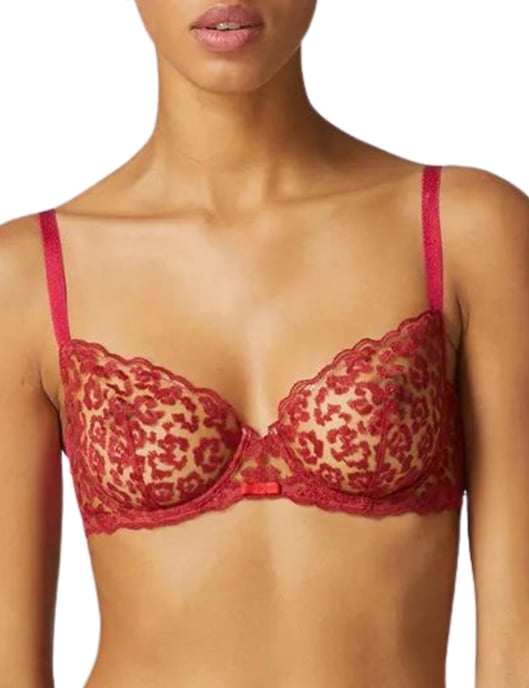 Simone Perele Felicie Half Cup Bra - Cranberry