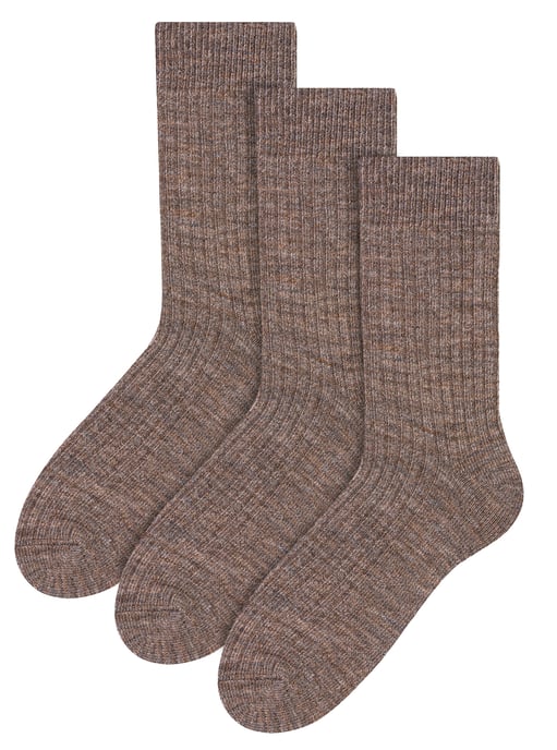 3 Paar Multipack Herren Alpaka Wolle Socken | Steven | Winter Thick Warm Boot Socken - Beige - Image 1