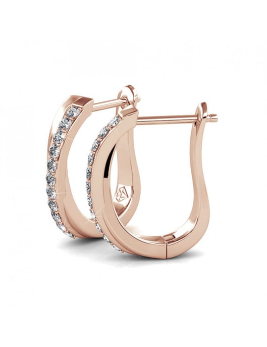 Criss Ohrringe - Rose Gold und Kristall - Image 3