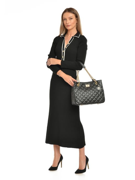 Isabella Rhea Black Leather Bag