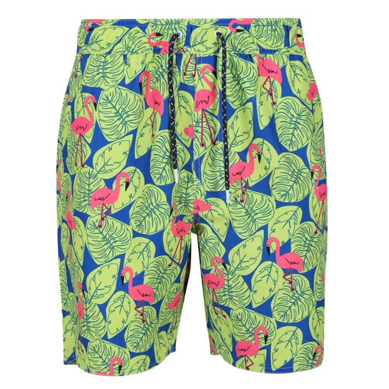 Regatta Mens Hamza Flamingo Swim Shorts (Bright Kiwi)
