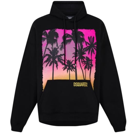 Dsquared2 Sonnenaufgang Design Herca Fit Schwarz Hoodie - Image 1