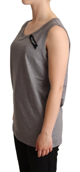 Dolce & Gabbana Damen Graues Ärmelloses Rundhals-Tanktop T-Shirt - Image 2