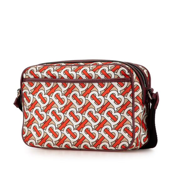 Vintage Burberry TB Monogramm Nylon Paddy Crossbody Orange - Image 2