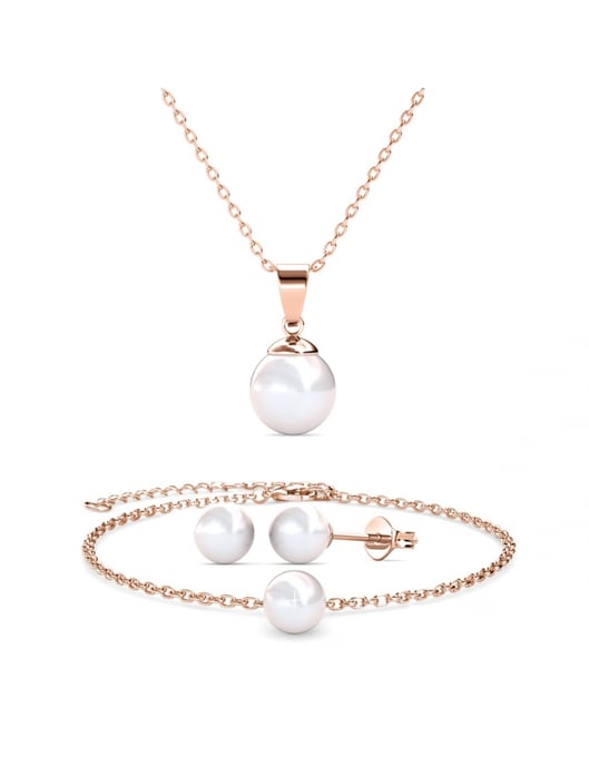 Perlmutt Trio Set - Rose Gold und Weiß - Image 1