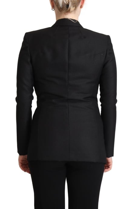 Costume National Schwarze Langarm Doppelkämpfer Damenjacke - Image 3