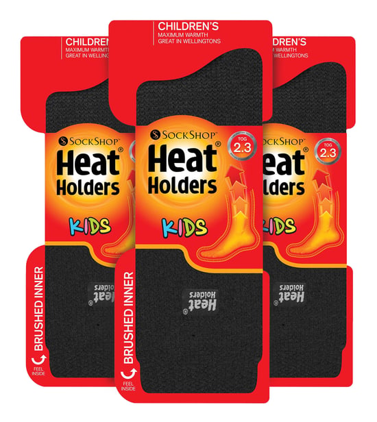 Kinder Thermosocken für den Winter | 3 Paar Mutlipack | Wärmehalter | Kniestrümpfe | Gummistiefel | Wandern - Schwarz - Image 2