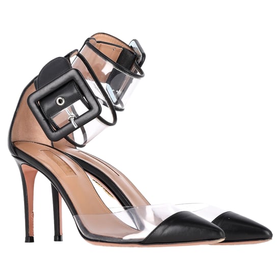 Aquazzura PVC Knöchelriemen Sandalen aus schwarzem Leder - Image 2