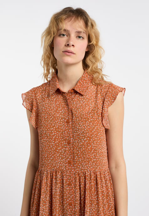 Dreimaster Blusenkleid Damen Orange Mehrfarbig - Image 5