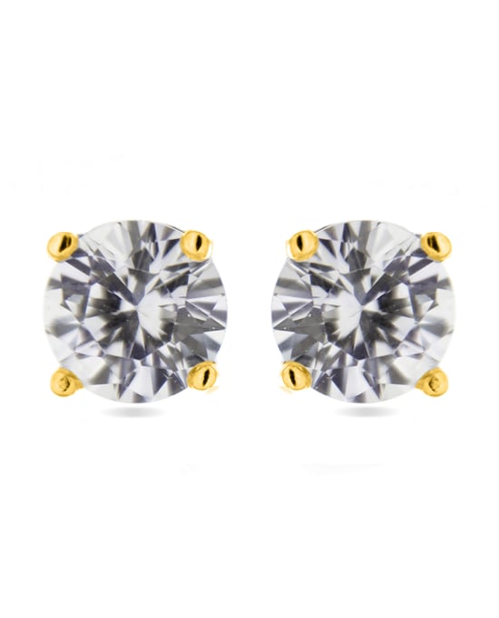 Luxenter Ohrringe aus 925er Sterlingsilber mit Brillant Zirkonia in 18K Gelbgold - Basic - Image 1
