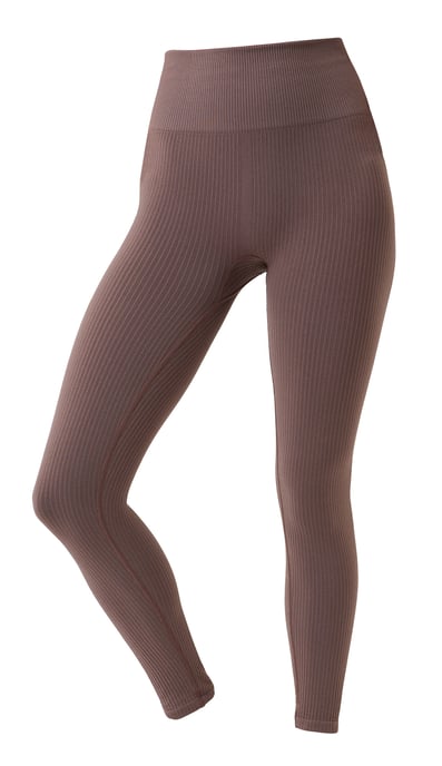 Björn Borg - Ladies Seamless Ribbed Footless Tights Leggings - Mauve - Image 1