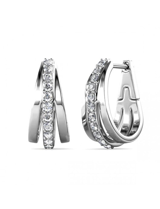 Aurielle Ringohrringe - Silber und Kristall - Image 1