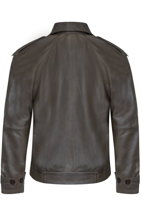 Kurze, �bergro�e Trenchcoat-Lederjacke f�r Damen - Canberra - Image 4