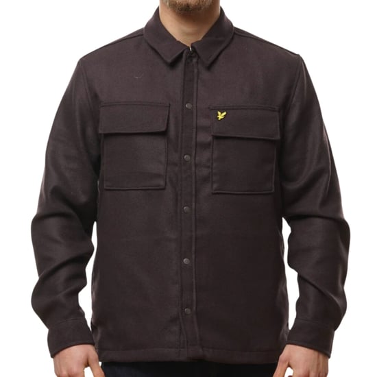 Lyle & Scott Plain Sediment Brown Overshirt-Jacke - Image 1