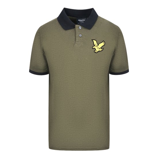 Lyle & Scott Olivgrünes Block Mergel Poloshirt - Image 1