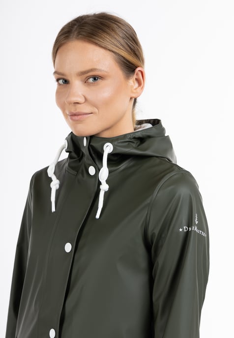 Dreimaster Regenjacke Damen Dunkeloliv - Image 3