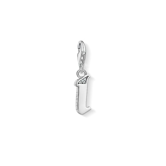 Unisex Charm Pendant Letter I Silver