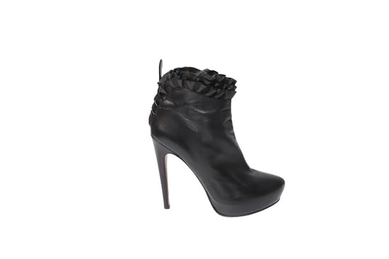 Alaia Rüschenschnürstiefeletten aus schwarzem Leder - Image 1