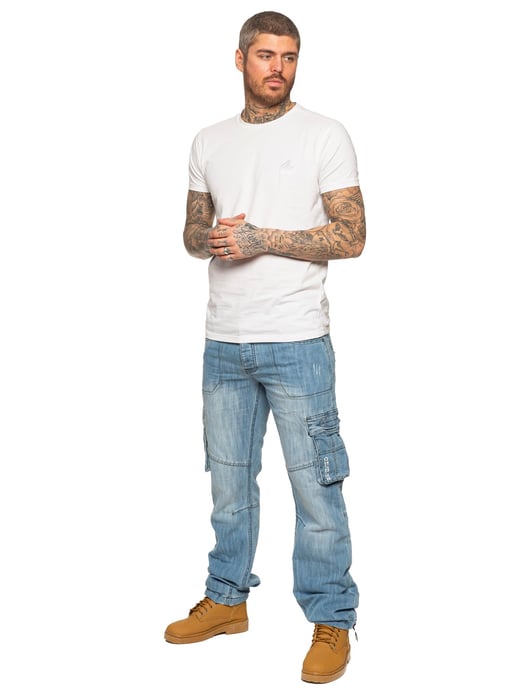 Enzo | Herren Combat Denim Jeans - Hellblau - Image 6