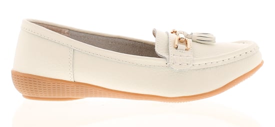 Love Leather Womens Flat Shoes nautical leather Slip On white