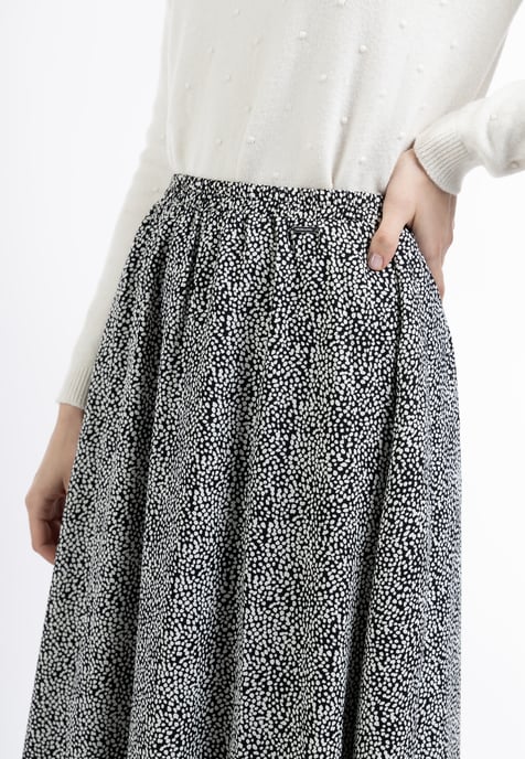 Dreimaster Maxirock Damen Schwarz Weiss - Image 3
