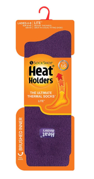 Heat Holders Lite - 3 Paar Multipack Womens Thermal Socks für den Winter | Dünne & warme Socken für Kleidersocken - Lila - Image 2