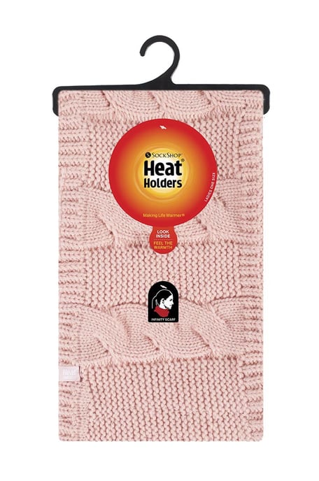 Heat Holders Damen-Winterschal mit weichem Fleece-Futter, Zopfmuster, Infinity-Schal, Koralle - Image 2