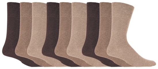 Gentle Grip - 9 Paar nicht elastische Socken aus weicher Baumwolle für Herren - Braun - Image 1