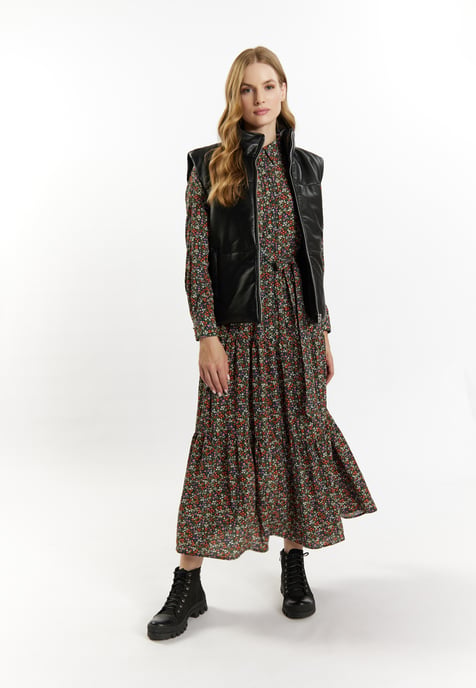 Dreimaster Lederweste Damen Schwarz - Image 2