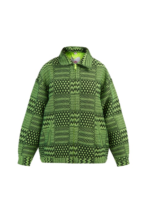 Mymo Oversize-Blouson Damen Neon Grün Schwarz - Image 1