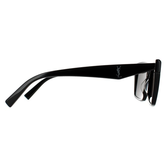 Saint Laurent Rechteck Unisex glänzend schwarz dunkelgrau Sonnenbrille - Image 4
