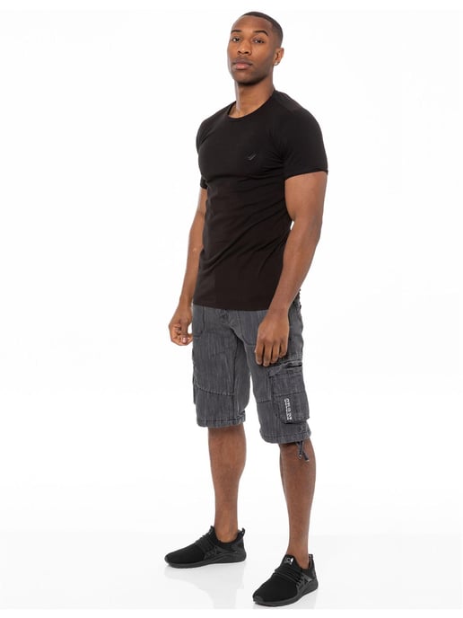 Enzo Herren Cargo Combat Denim Shorts - Image 6
