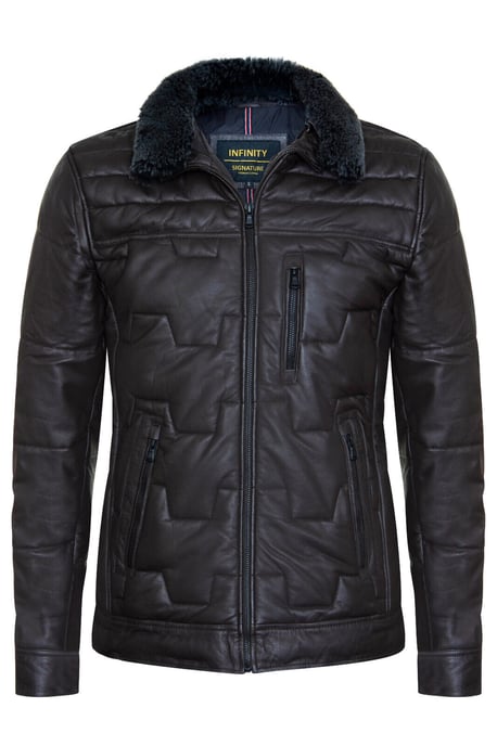 Men's Leather Quilted Biker Jacket - Guayaquil