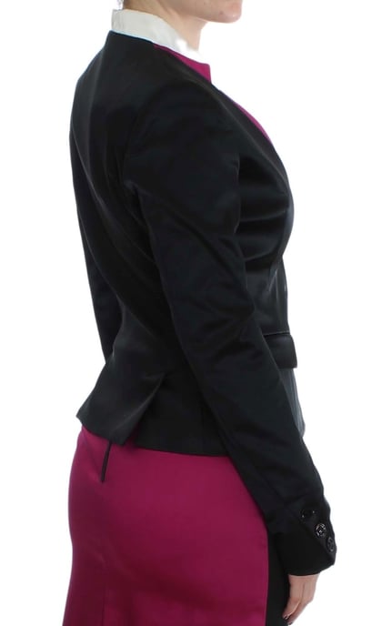 Veste blazer stretch noir et rose pour femmes Exte - Image 4