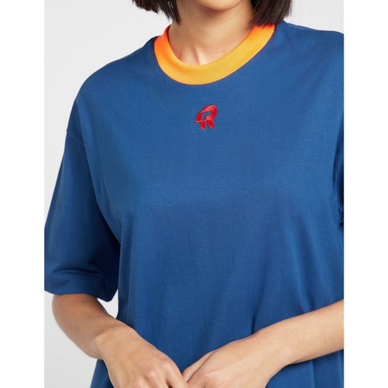 Women's Red Run Elektra Oversized T-Shirt in Navy