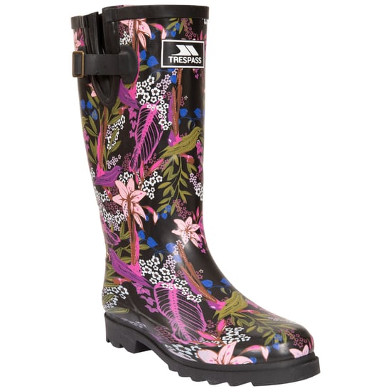 Trespass Womens/Ladies Elena Floral Wellington Boots (Black/Green Print)