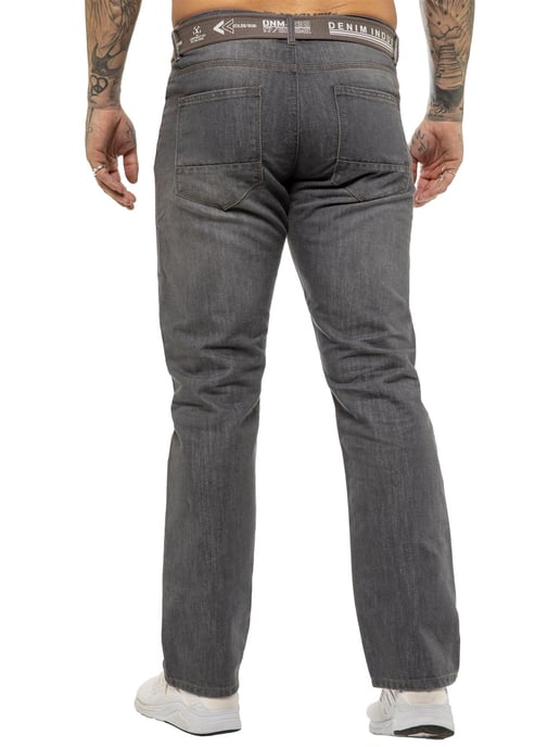 Enzo | Herren Designer Regular Fit Denim Jeans -Grau - Image 2