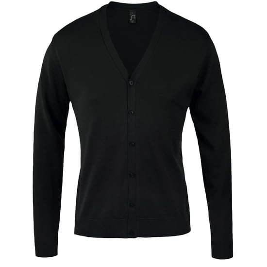 SOLS Goldene Herren Strickjacke mit V-Ausschnitt (Schwarz) - Image 1