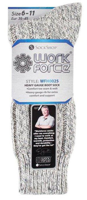 Workforce - 3 Paar warme Herren-Wollstrick-Wanderstiefel-Socken - WFH0025GRY - Image 2