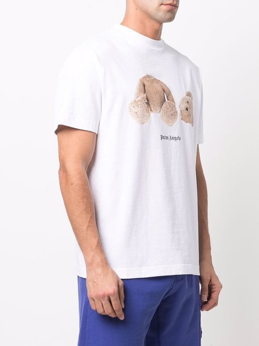Palm Angels Teddy Bear logo-print T-shirt White