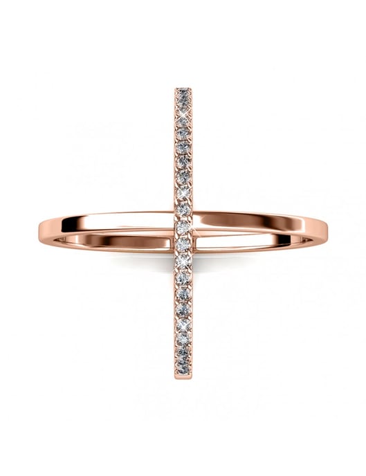 X Duo Ring - Roségold und Kristall - Image 3